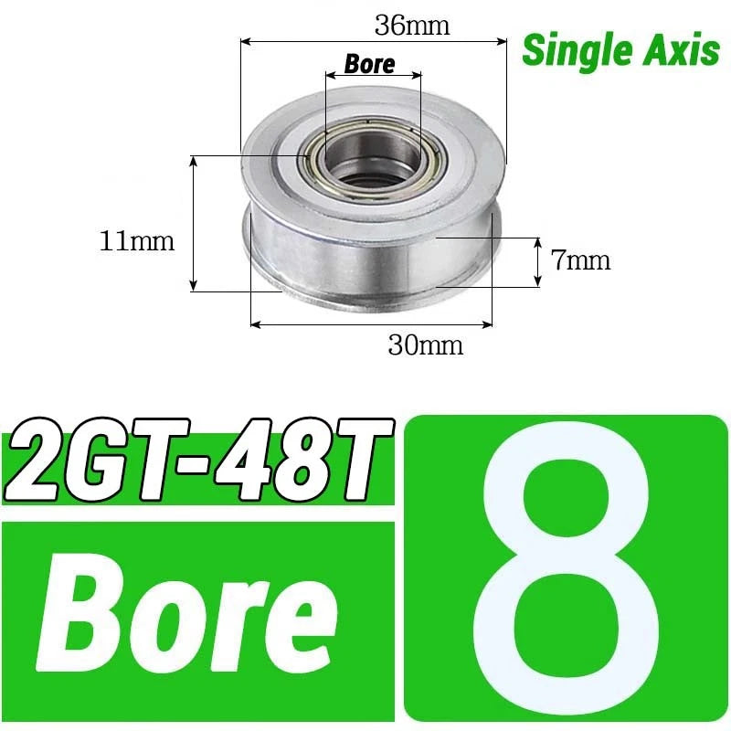 GT2 Timing Belt Pulley 16-100 Teeth 6-10mm Teeth Width Bore 3mm-25mm For 3D