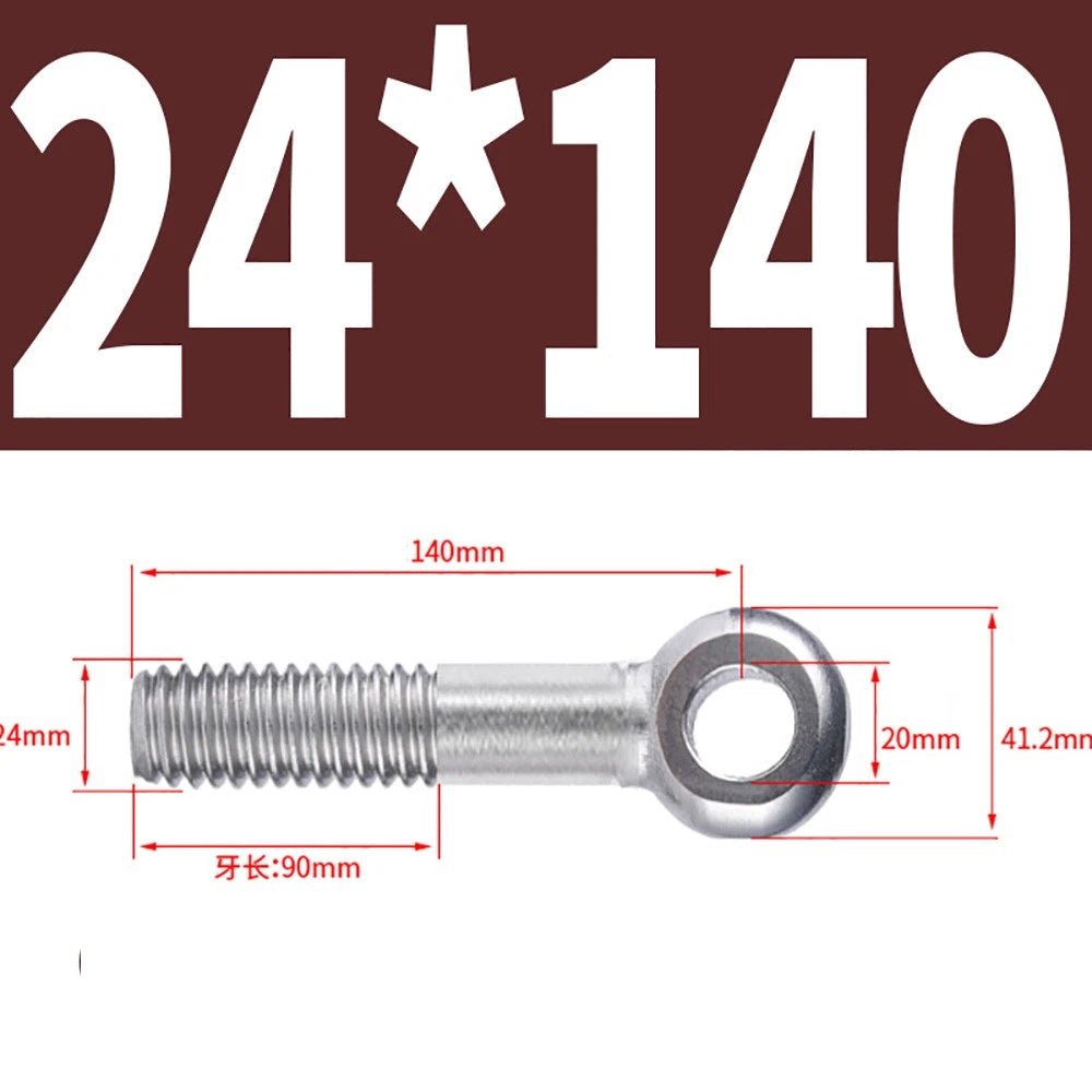 M5 - M24 A2 304 Stainless Steel Partially Threaded Forged Eye Bolts with Rings for Wire Rope & Hanging - HomeDIYer
