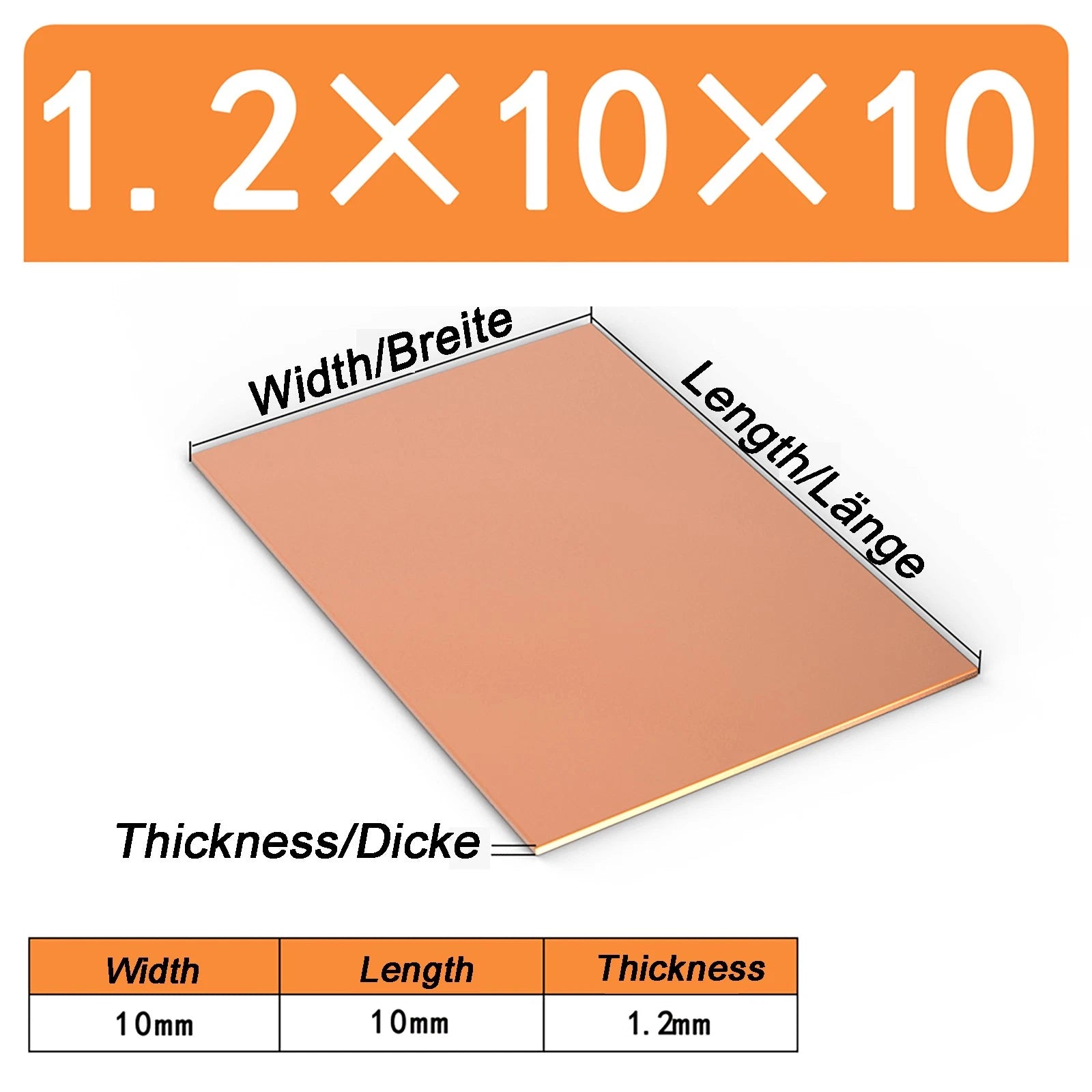 Natural Copper Sheet Metal guillotine cut - 0.3mm - 6.0mm - Multiple