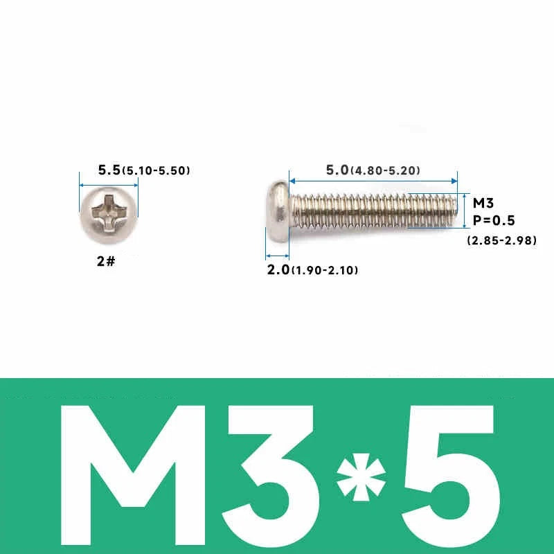 Phillips Pan Head Machine Screws – Carbon Steel M1 to M4, Multiple Lengths & Finishes