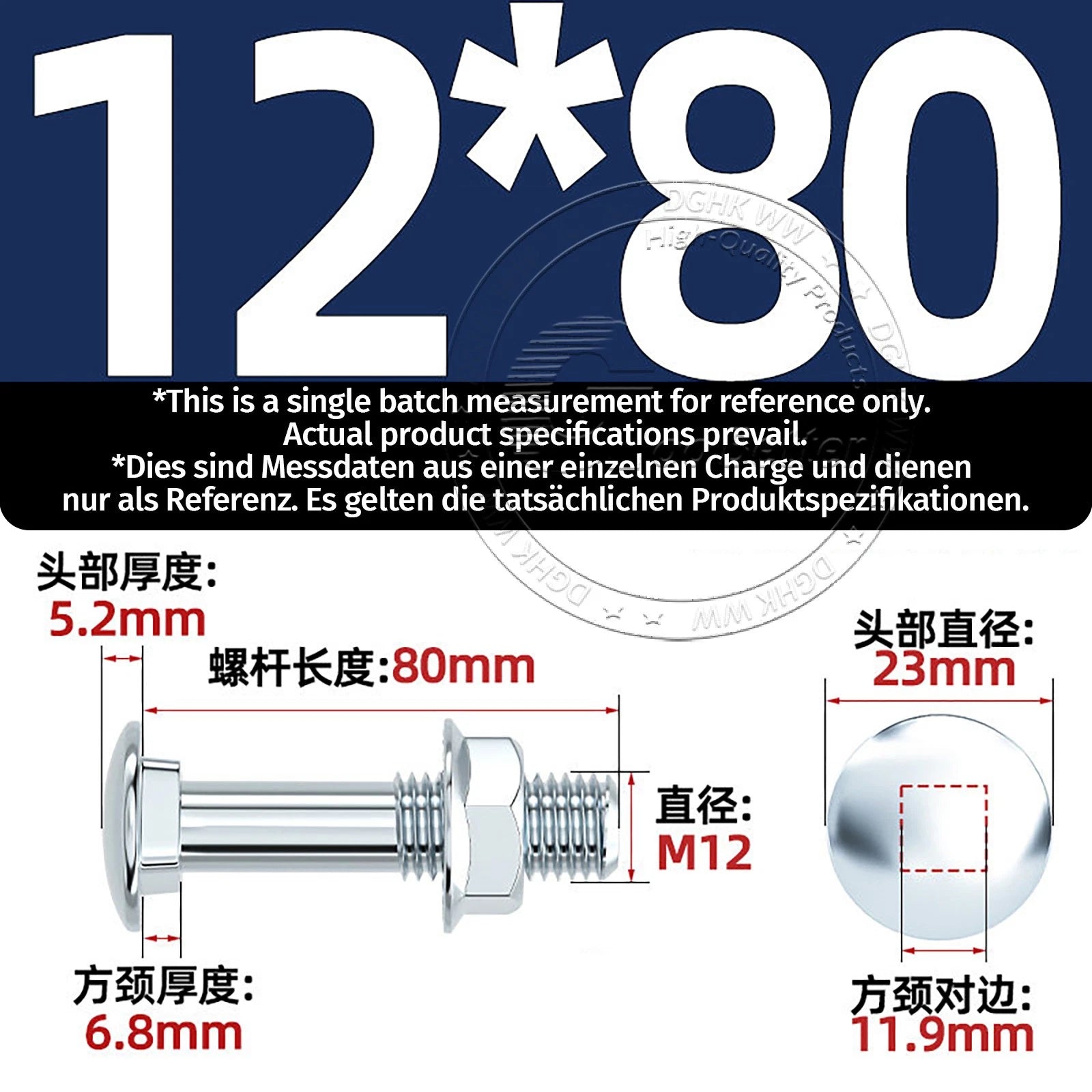 M4–M12 Cup Square Carriage Bolts with Hex Full Nuts | Zinc Plated | Sets of 2–50