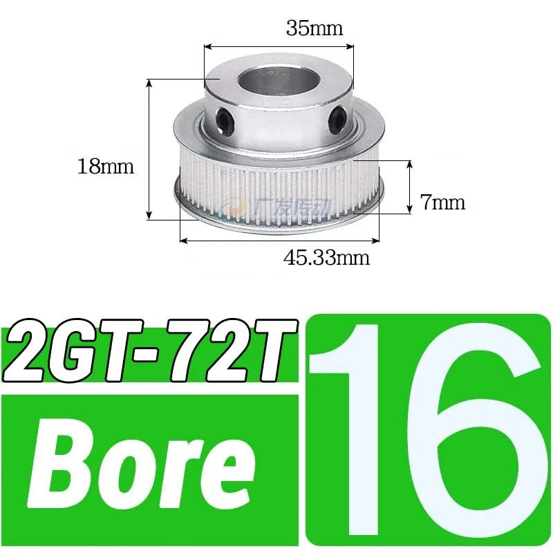 GT2 Timing Belt Pulley 16-100 Teeth 6-10mm Teeth Width Bore 3mm-25mm For 3D