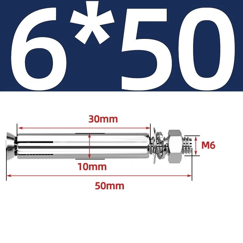 M6-M20 Stainless Steel Concrete Expansion Anchor Bolts – Extra Long