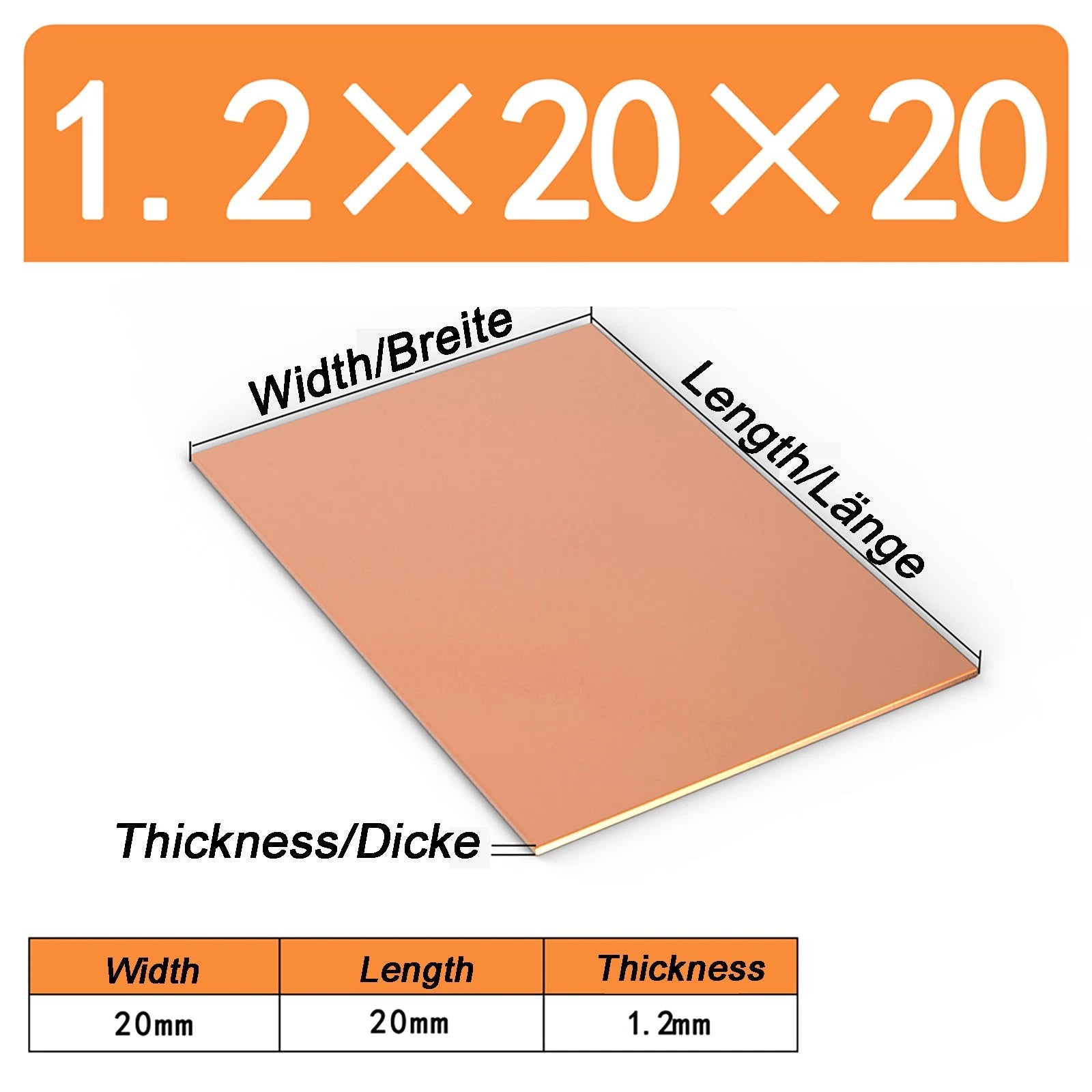 Natural Copper Sheet Metal guillotine cut - 0.3mm - 6.0mm - Multiple