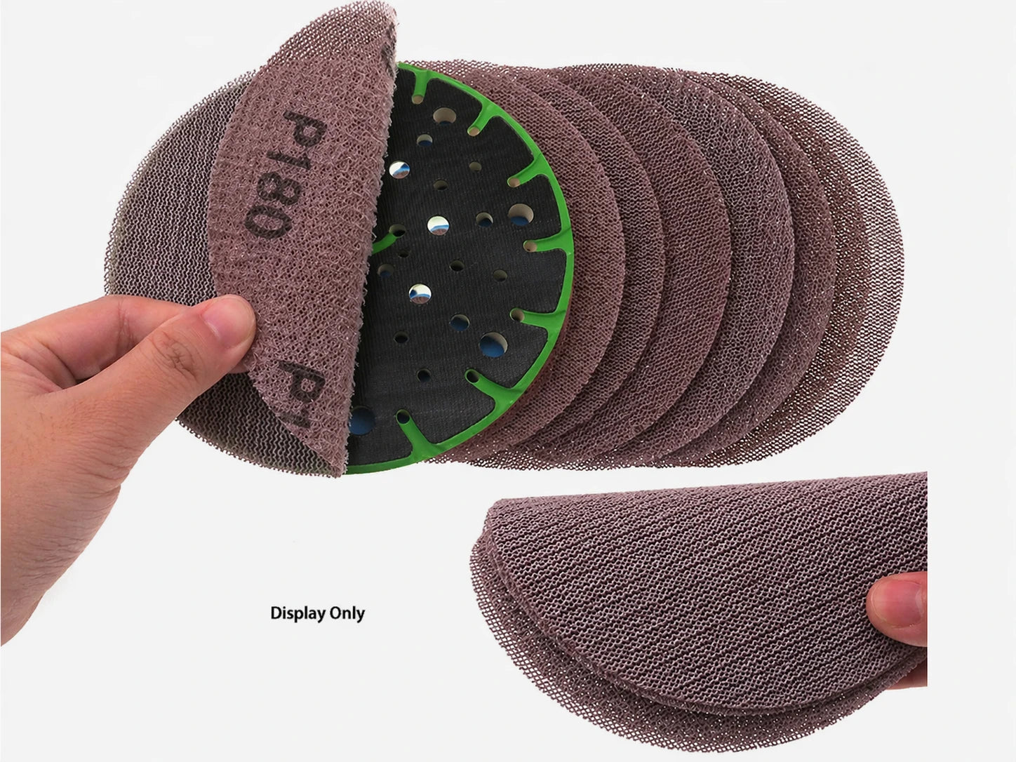 125mm 150mm 180mm Mesh Sanding Discs — P60 to P1000 Grit Hook & Loop Sandpaper for Orbital Sanders