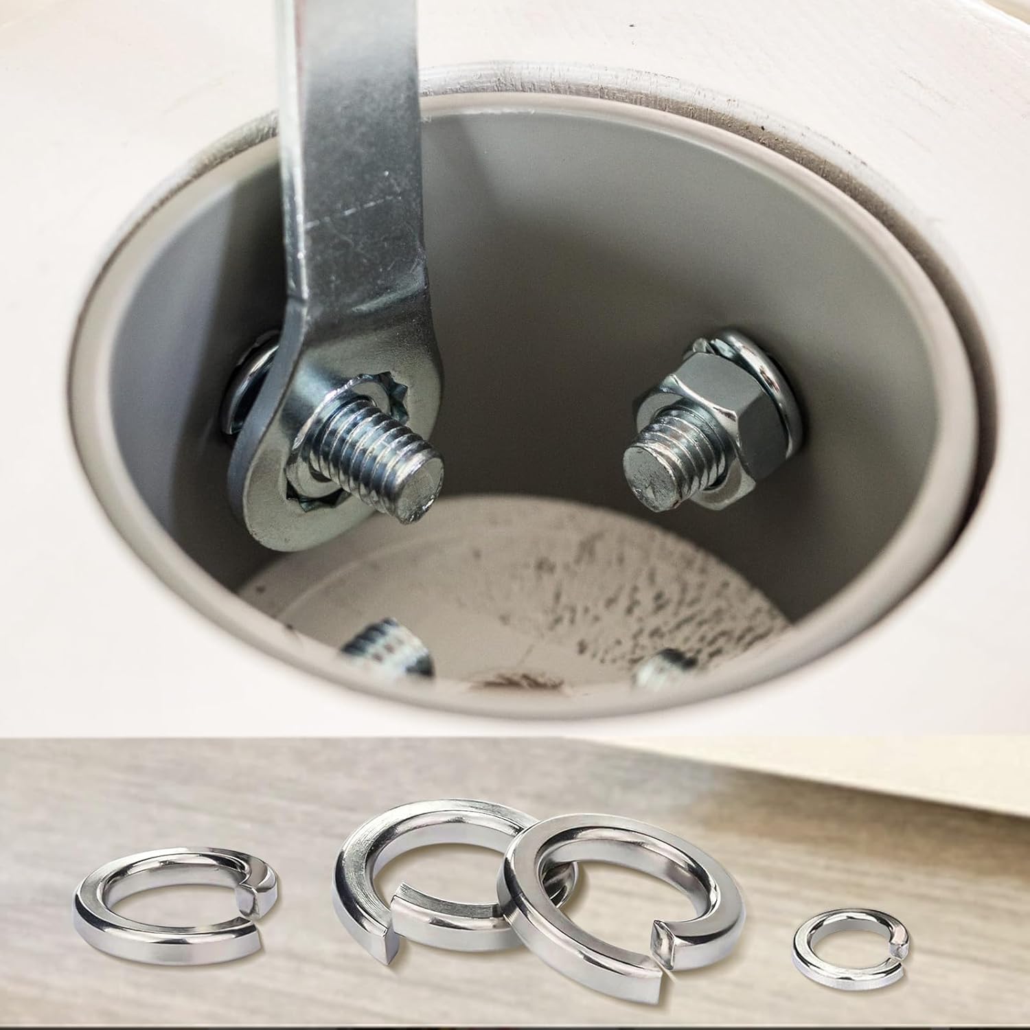 10Pcs Spring Lock Washers Metric Split Lock Washer Set,304 Stainless Steel Lock Washers for Screws Bolts
