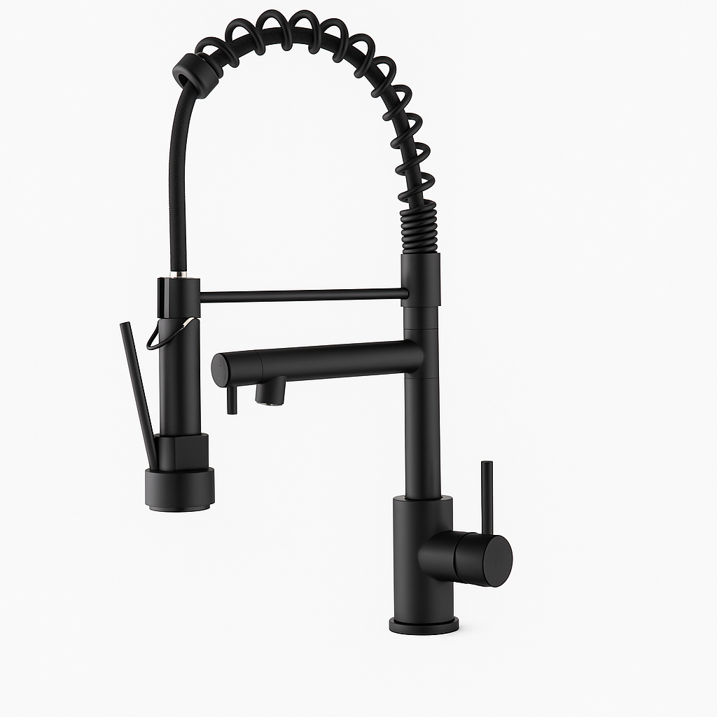 Modern Matte Black Touch Kitchen Faucet with Pull-Down Sprayer