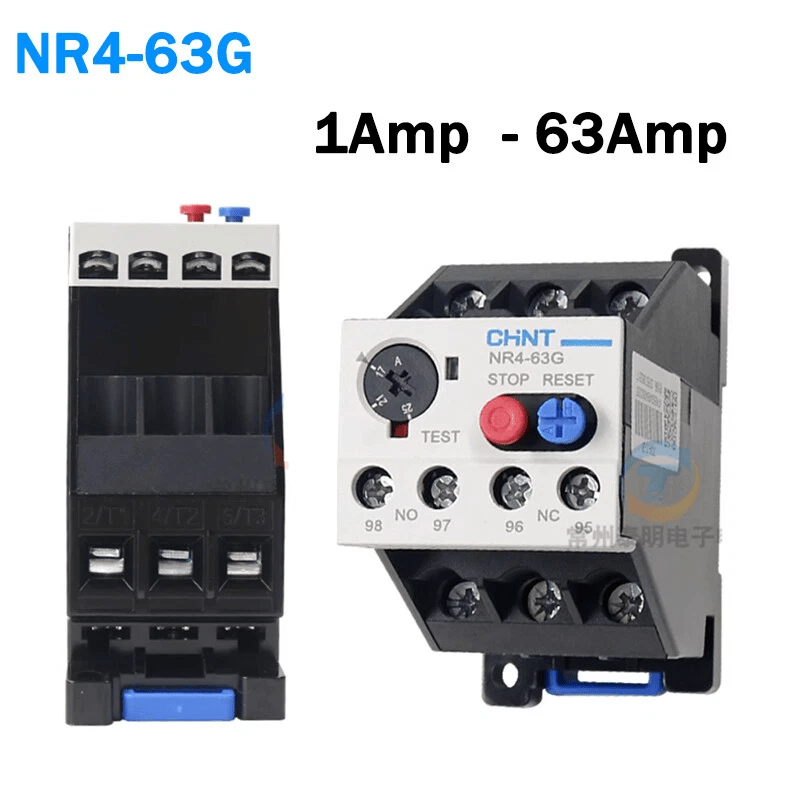 NR4 - 63G Thermal Overload Relay Range 1 - 63Amp For 3 Phase Motor Protector NO/NC - HomeDIYer