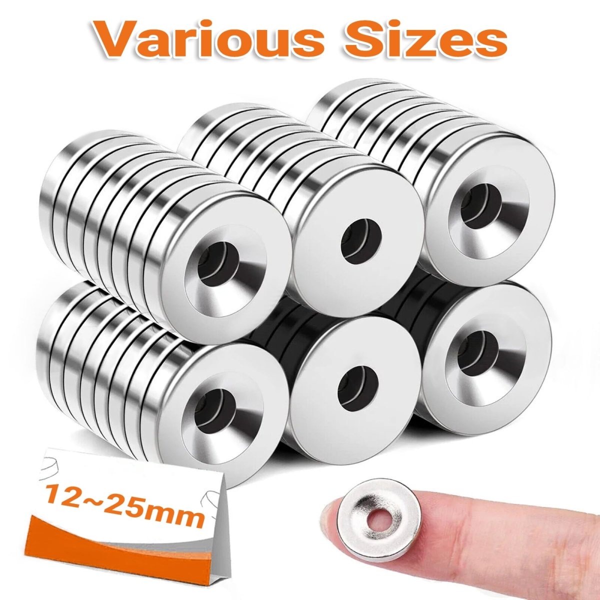 N52 Neodymium Round Disc Magnets With Hole Tiny/Large Magne for Door Fridge DIY - HomeDIYer