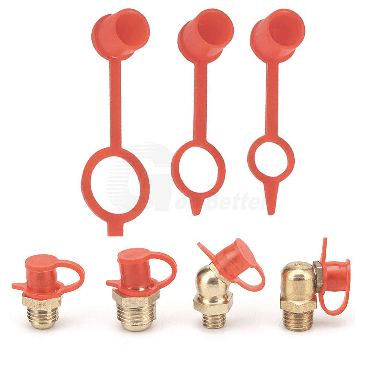 150x grease nipple protective caps grease nipple dust cap cap red M6 - M10 set - HomeDIYer