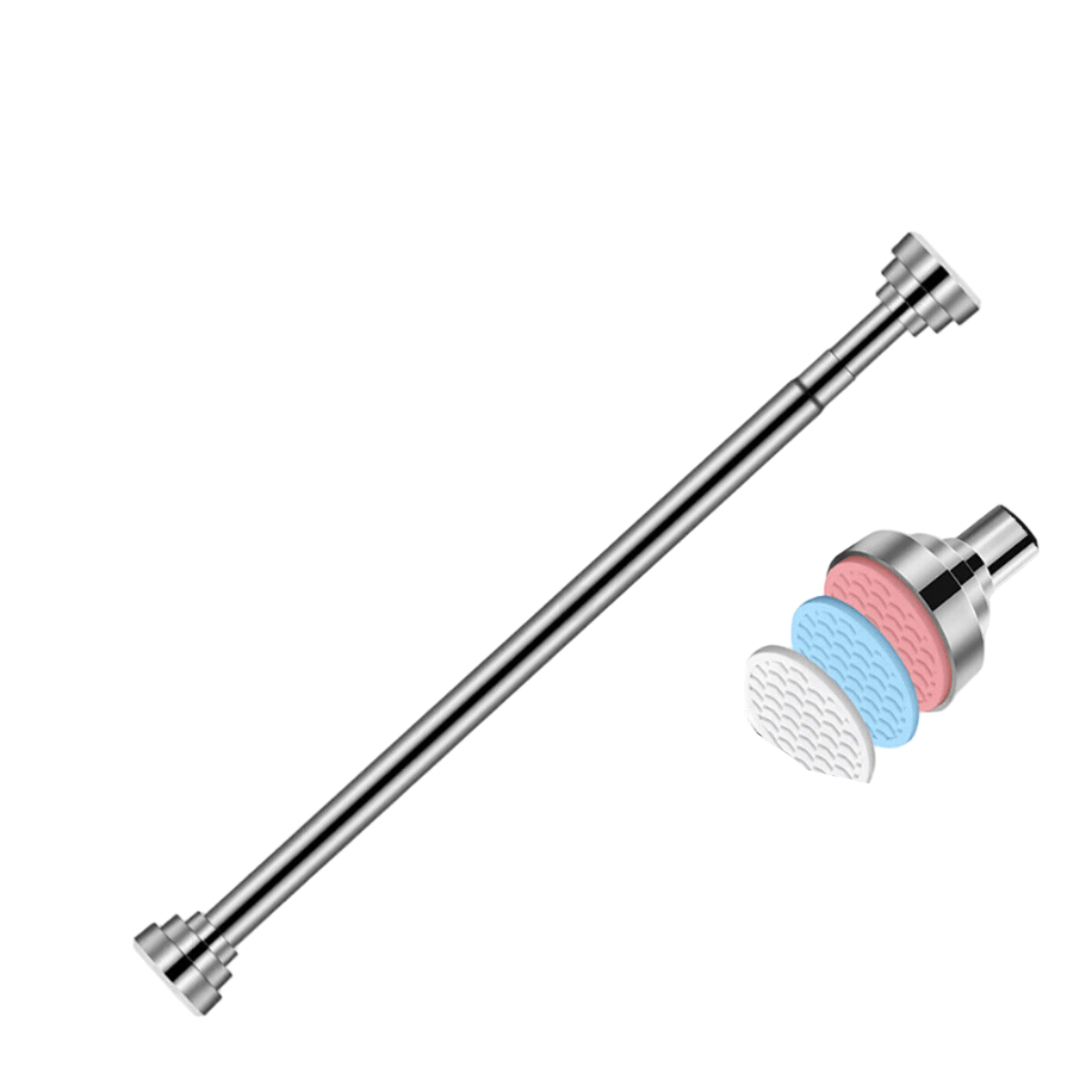 100cm Shower Curtain Rail Rod Spring Extendable Stainless Steel Telescopic Pole - HomeDIYer