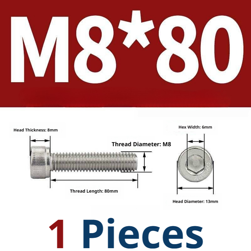 316 Stainless Steel Socket Head Cap Screws – Hex Allen Bolt, M2–M20, GB/T Standard, 4.8 Grade