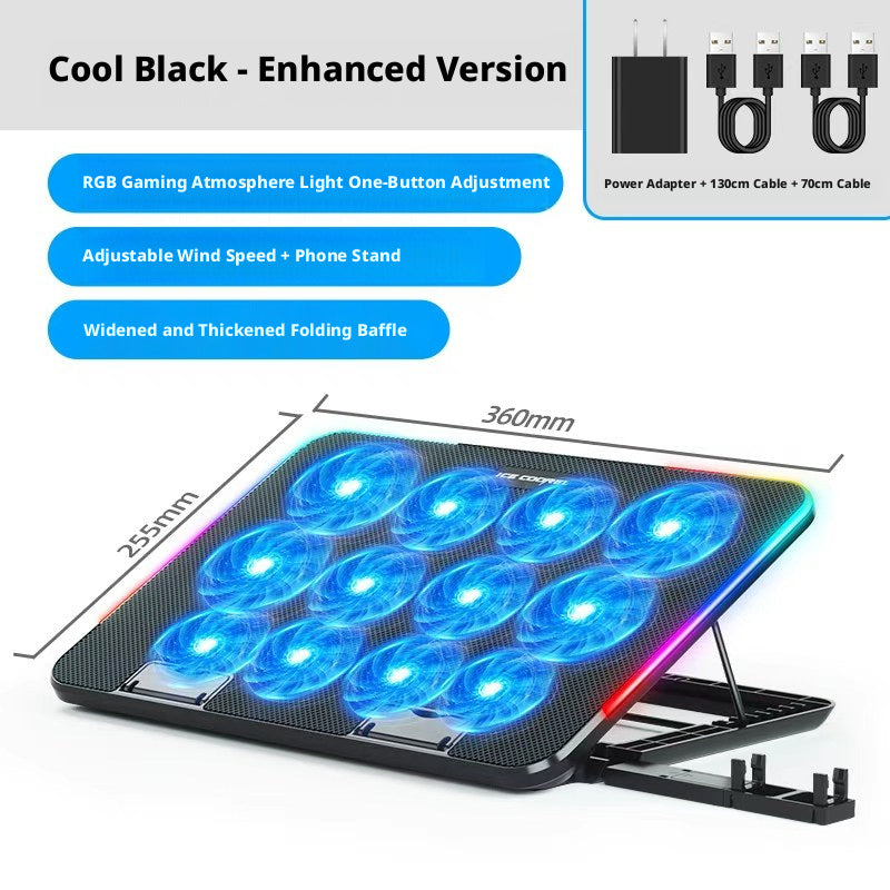 Laptop Cooling Pad with Fan Speed Control & Adjustable Stand – Quiet Cooler for 14–15.6" Gaming Laptops, Compatible with MacBook, Dell, ASUS, Lenovo, HP