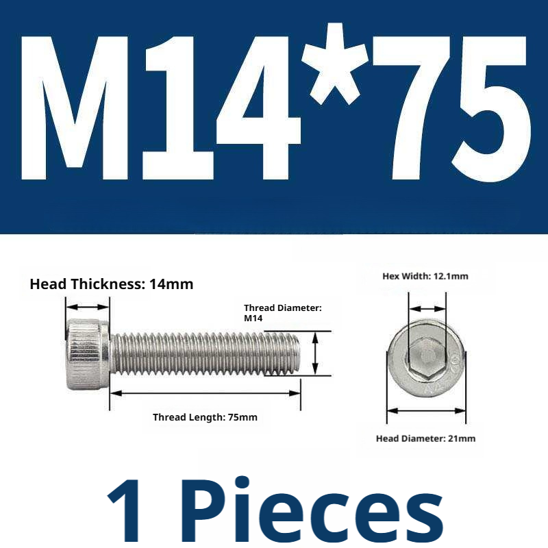 316 Stainless Steel Socket Head Cap Screws – Hex Allen Bolt, M2–M20, GB/T Standard, 4.8 Grade