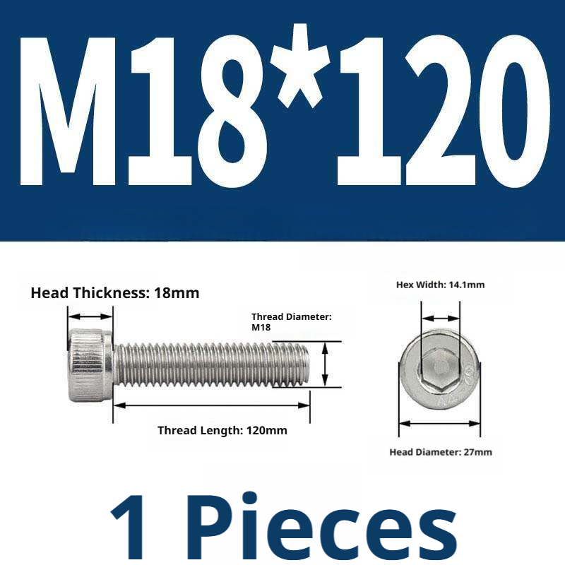 316 Stainless Steel Socket Head Cap Screws – Hex Allen Bolt, M2–M20, GB/T Standard, 4.8 Grade