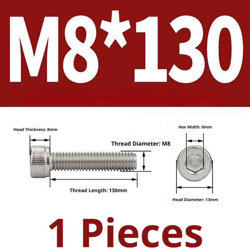 316 Stainless Steel Socket Head Cap Screws – Hex Allen Bolt, M2–M20, GB/T Standard, 4.8 Grade