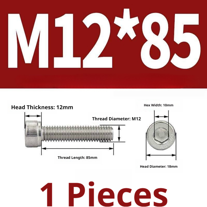 316 Stainless Steel Socket Head Cap Screws – Hex Allen Bolt, M2–M20, GB/T Standard, 4.8 Grade