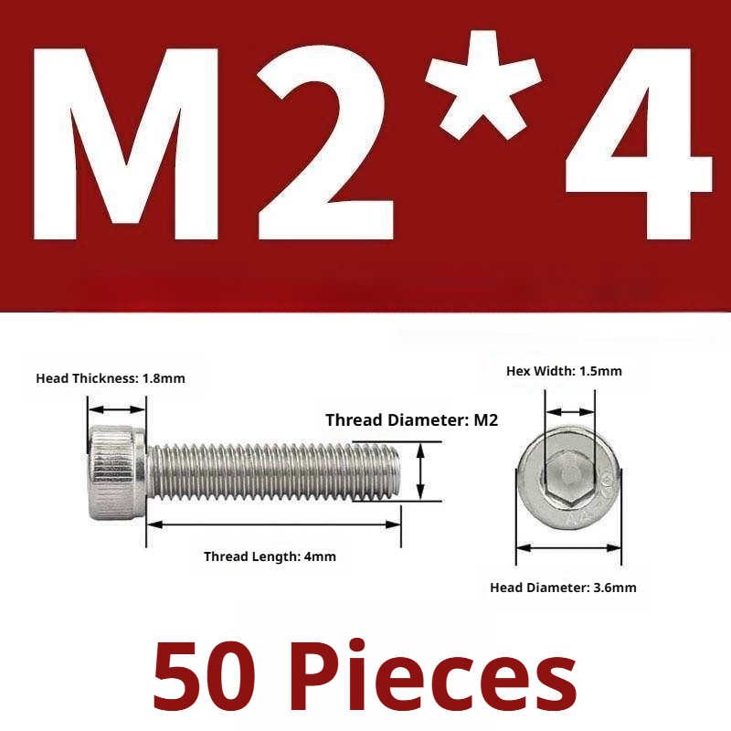 316 Stainless Steel Socket Head Cap Screws – Hex Allen Bolt, M2–M20, GB/T Standard, 4.8 Grade