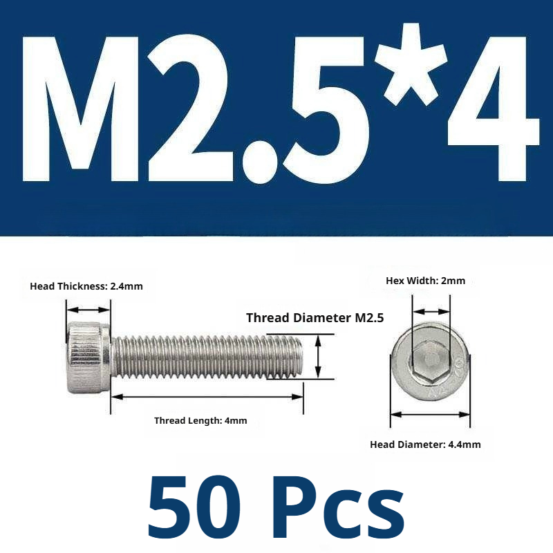 316 Stainless Steel Socket Head Cap Screws – Hex Allen Bolt, M2–M20, GB/T Standard, 4.8 Grade