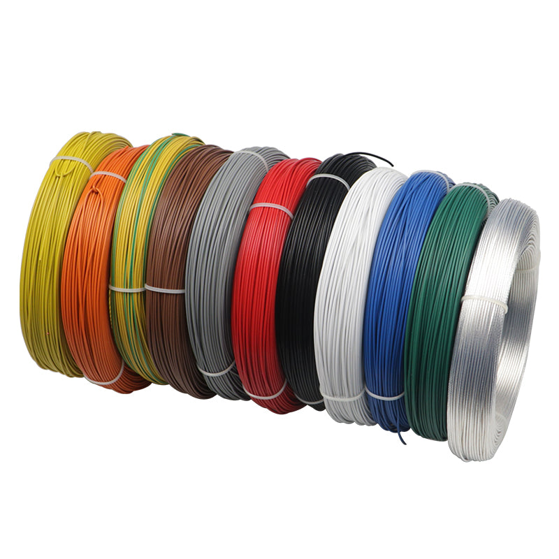 0.12~10mm2 PTFE Silver-plated Copper Stranded Electrical Wire Cable Audio Wire White-Yellow