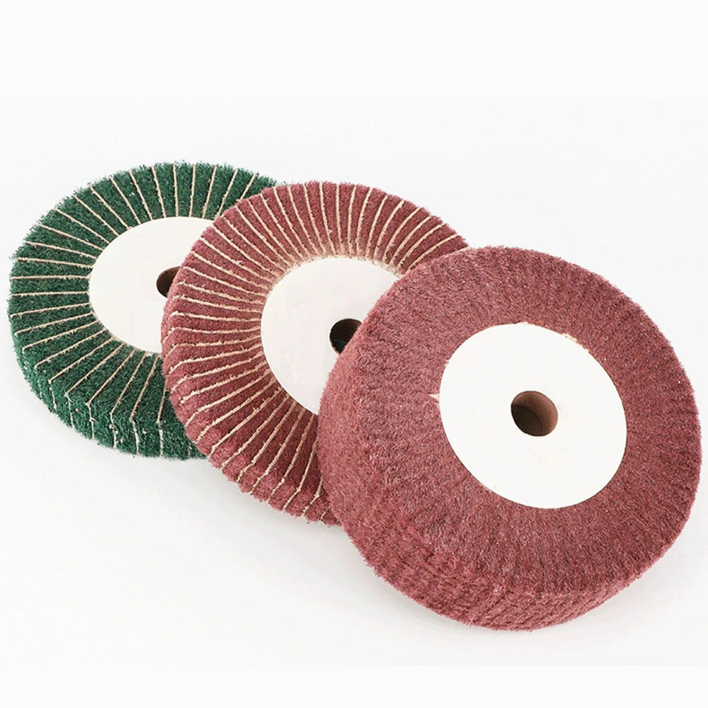 150/200/250/300mm Nylon Fibre Flap Wheel Polishing Sanding Discs Pads Abrasive Green/Red