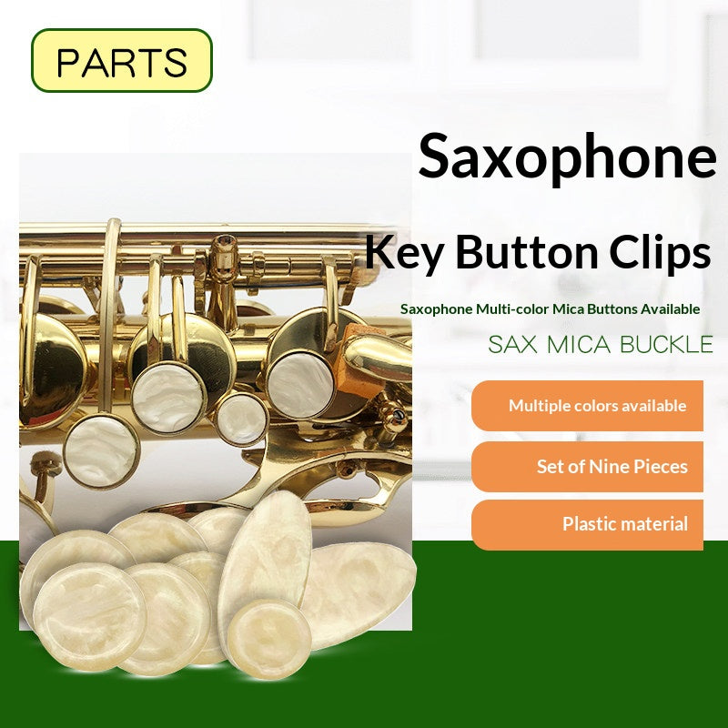 Saxophone Mica Snap Button Set – 9pcs Key Buckle Clips for Alto, Tenor, Soprano (Beige, Blue, Khaki)