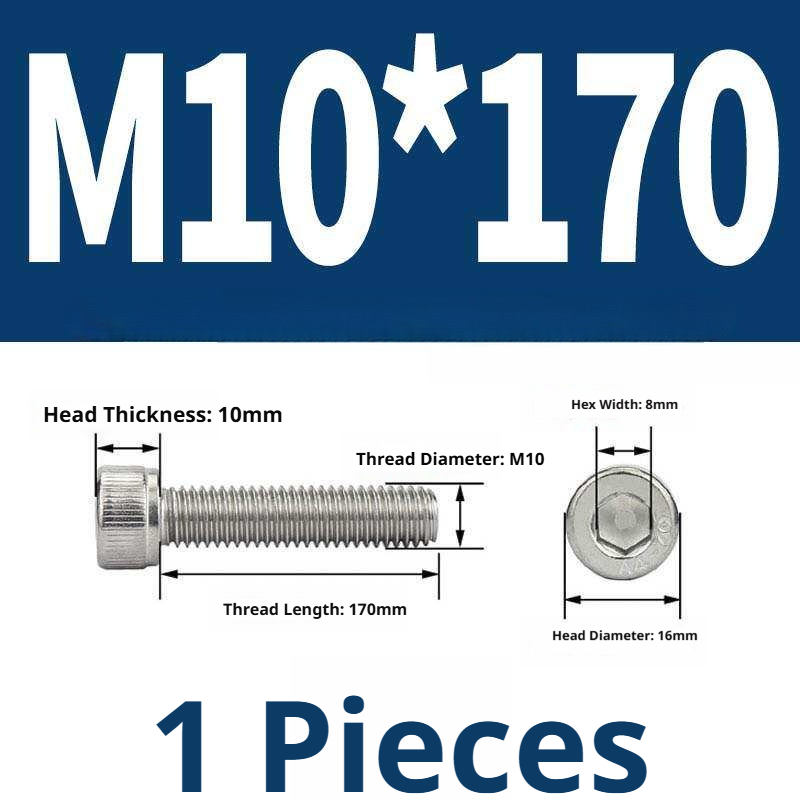 316 Stainless Steel Socket Head Cap Screws – Hex Allen Bolt, M2–M20, GB/T Standard, 4.8 Grade