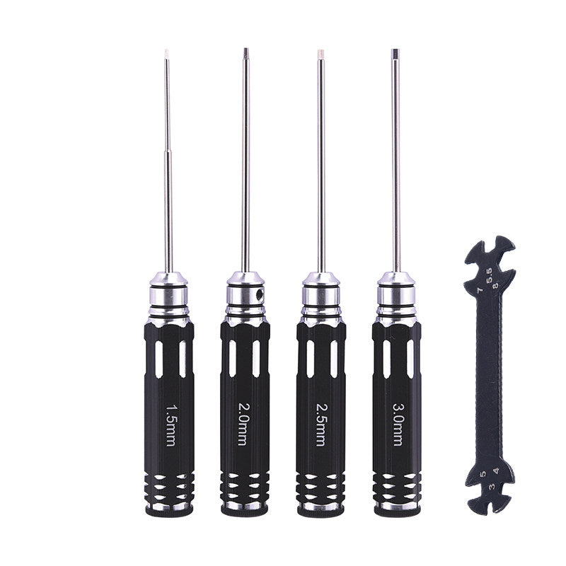 Precision Titanium Coated Hex Screwdriver Set - High Hardness 7-Piece Repair Tool Kit for RC Cars, Boats & Drones