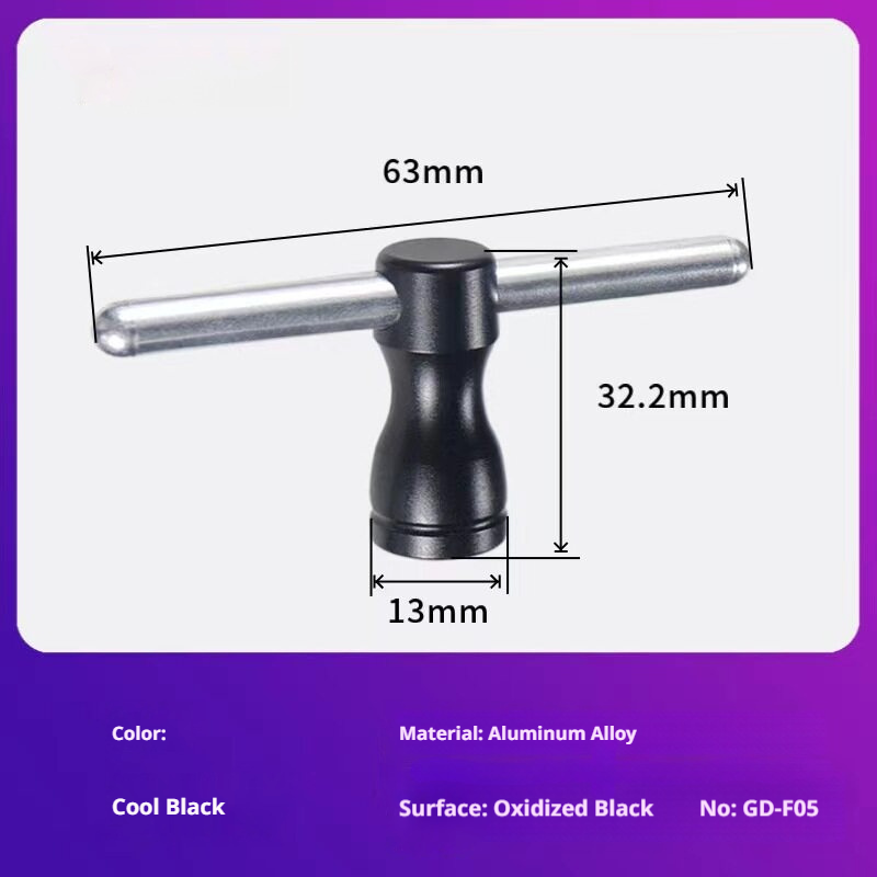CNC M5 Propeller Nut Wrench – 6061-T6 Aluminum Socket Tool for 2205 2207 FPV Motors, Black & Silver