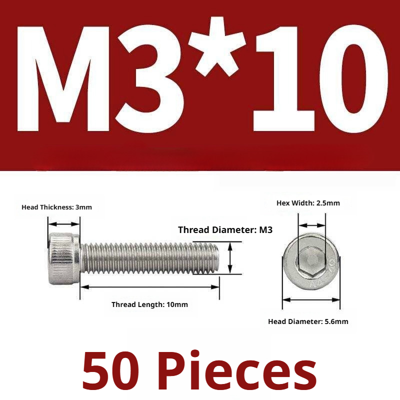 316 Stainless Steel Socket Head Cap Screws – Hex Allen Bolt, M2–M20, GB/T Standard, 4.8 Grade