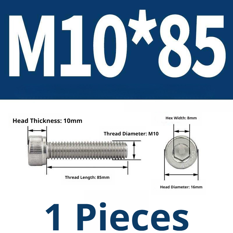 316 Stainless Steel Socket Head Cap Screws – Hex Allen Bolt, M2–M20, GB/T Standard, 4.8 Grade