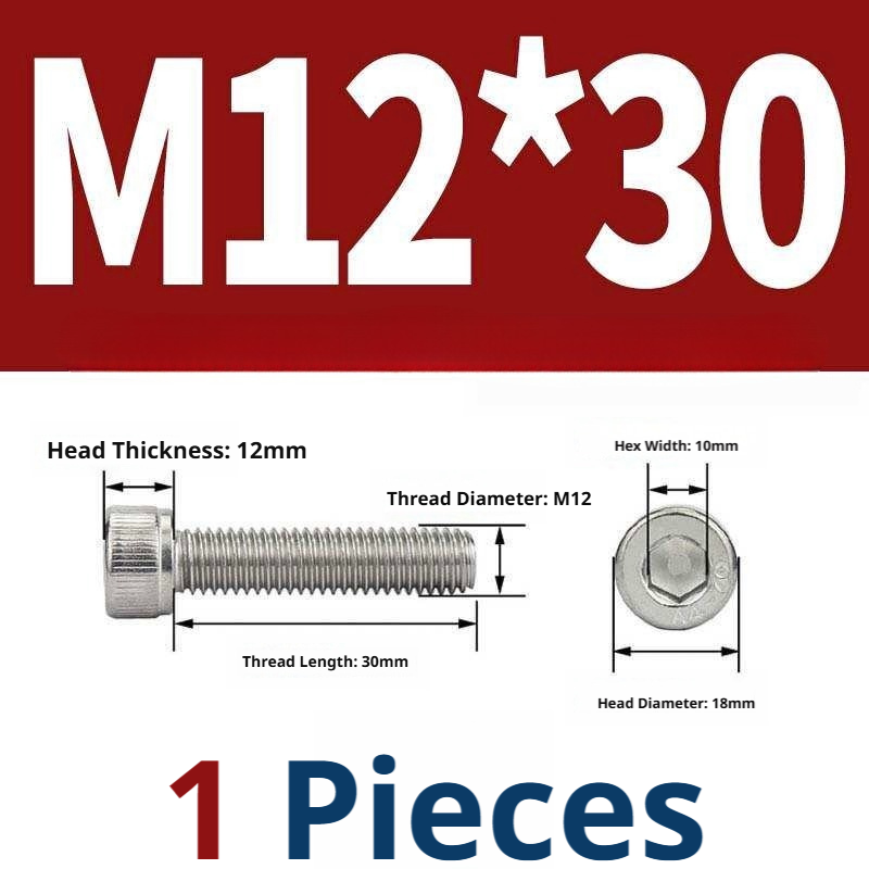 316 Stainless Steel Socket Head Cap Screws – Hex Allen Bolt, M2–M20, GB/T Standard, 4.8 Grade