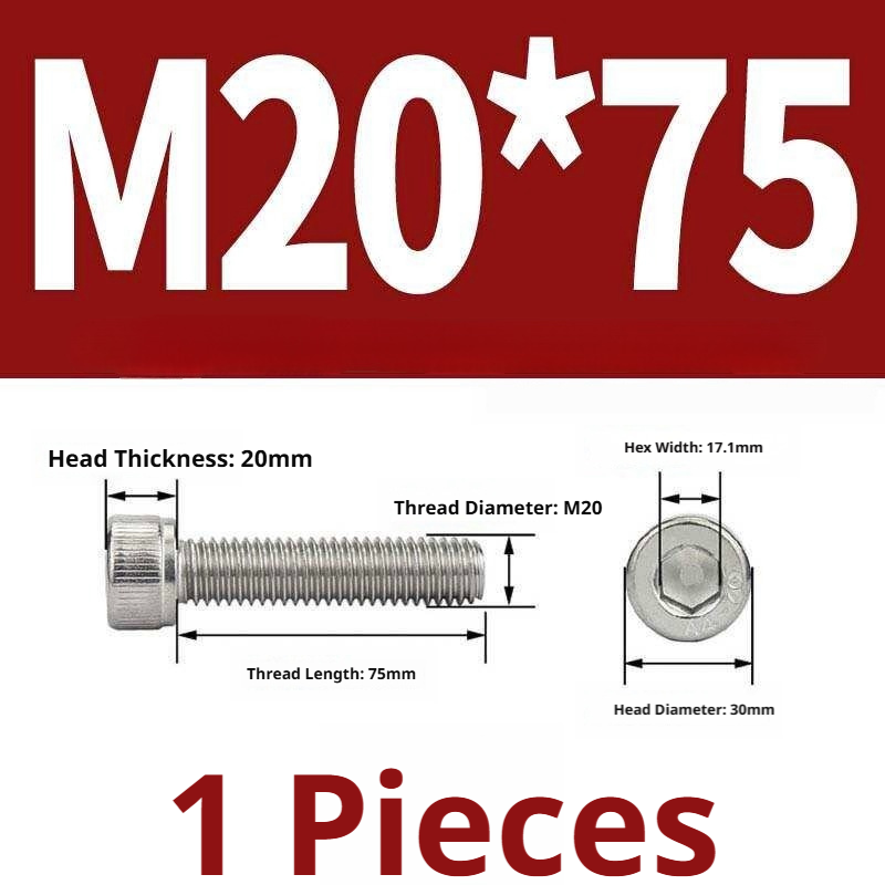 316 Stainless Steel Socket Head Cap Screws – Hex Allen Bolt, M2–M20, GB/T Standard, 4.8 Grade