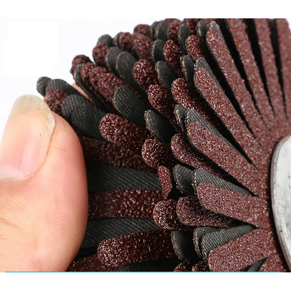 80*6mm shaft Mounted Sandpaper Wire Polishing Wheel Radial Abrasive Brush for Wood Irregular Surface Finish - HomeDIYer