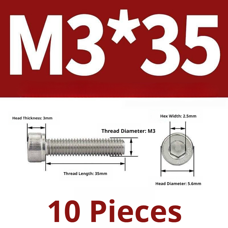 316 Stainless Steel Socket Head Cap Screws – Hex Allen Bolt, M2–M20, GB/T Standard, 4.8 Grade