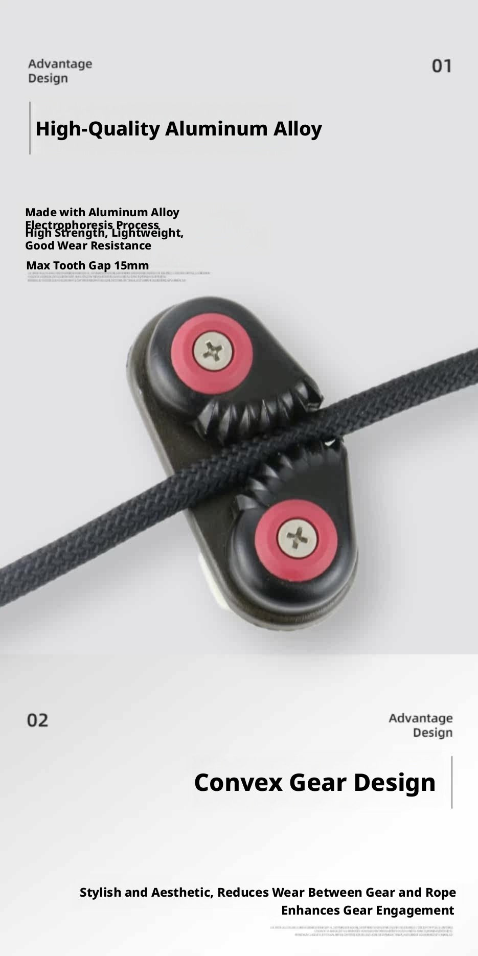 Aluminum Rope Clamcleat for Sailboats, Kayaks & Yachts – Jam Cleat Line Gripper with Nylon Base
