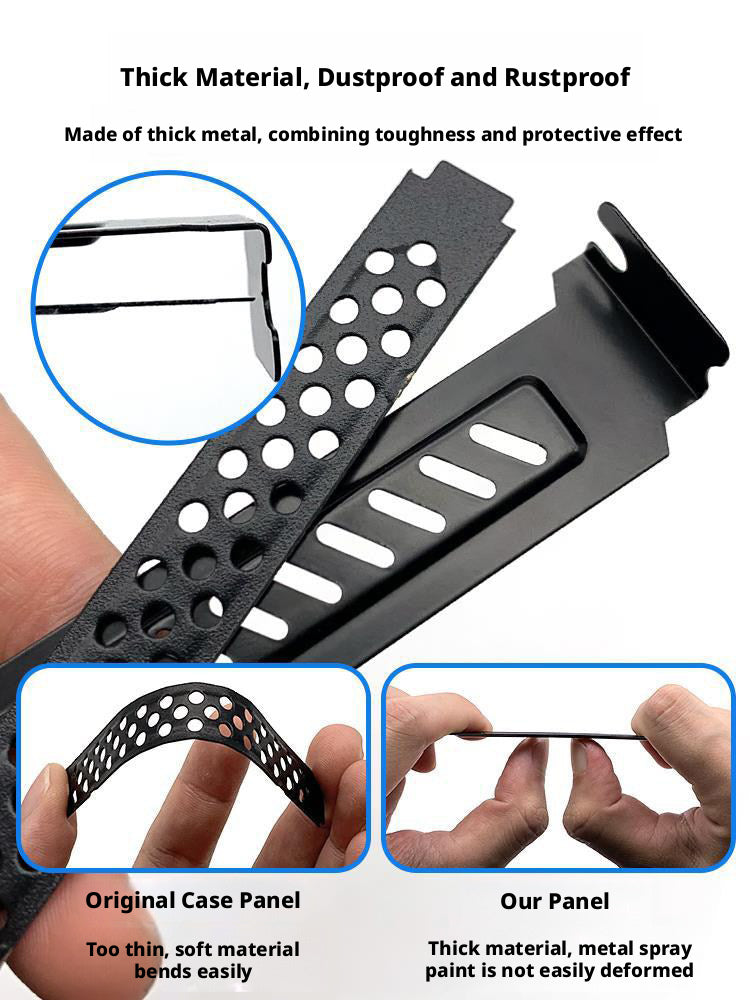 PCI Slot Cover Blanking Plate with Screws – Slotted, Solid & Perforated, 10-Pack for ATX/Micro-ATX PC Cases