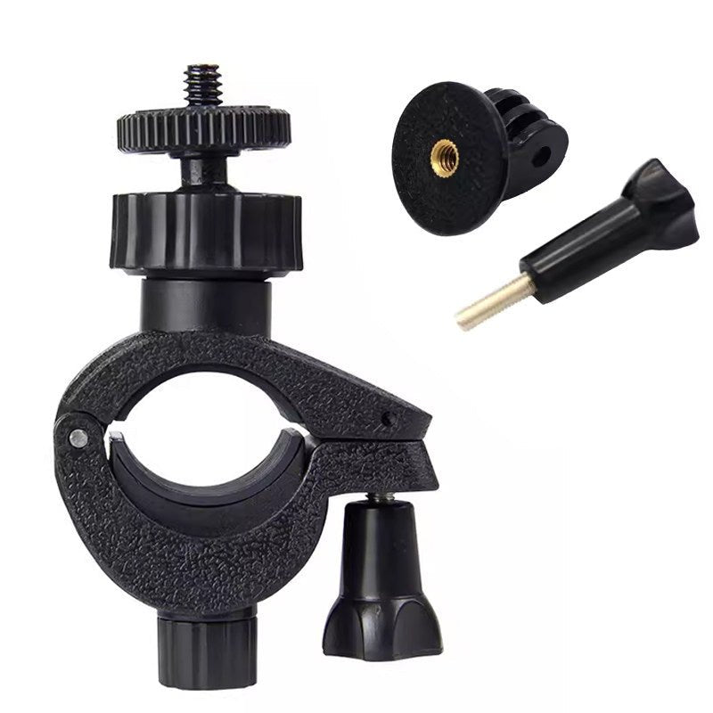 Bike Handlebar Clamp Mount with 1/4" Ball Head — 360° Rotating, Fits 15–30mm Tubes - HomeDIYer