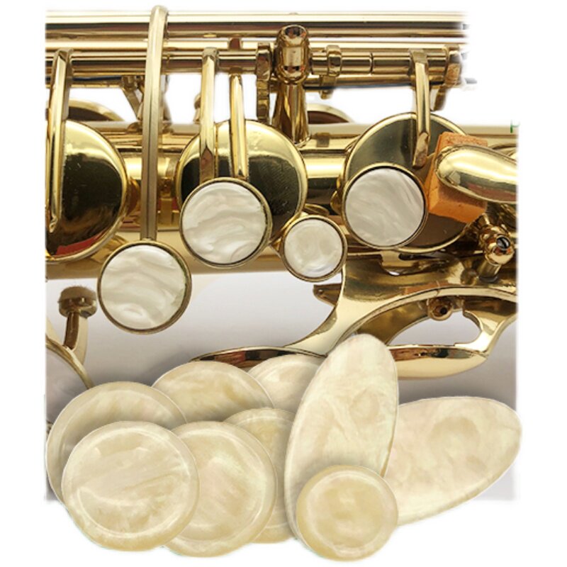 Saxophone Mica Snap Button Set – 9pcs Key Buckle Clips for Alto, Tenor, Soprano (Beige, Blue, Khaki)