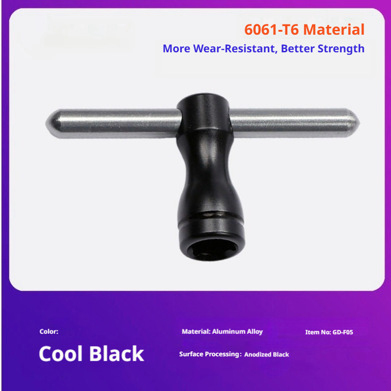 CNC M5 Propeller Nut Wrench – 6061-T6 Aluminum Socket Tool for 2205 2207 FPV Motors, Black & Silver