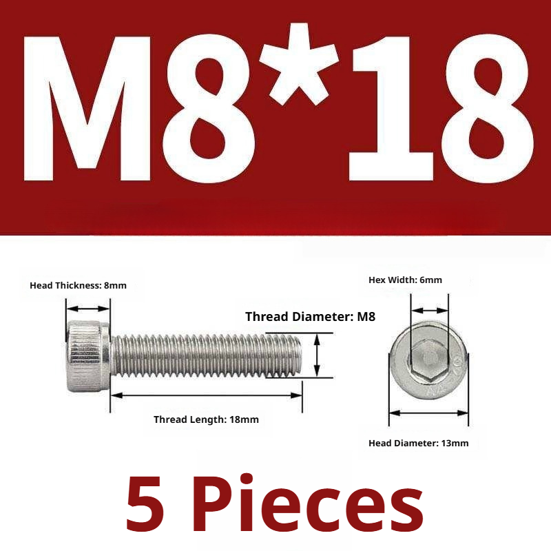 316 Stainless Steel Socket Head Cap Screws – Hex Allen Bolt, M2–M20, GB/T Standard, 4.8 Grade