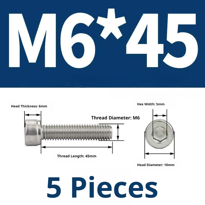 316 Stainless Steel Socket Head Cap Screws – Hex Allen Bolt, M2–M20, GB/T Standard, 4.8 Grade
