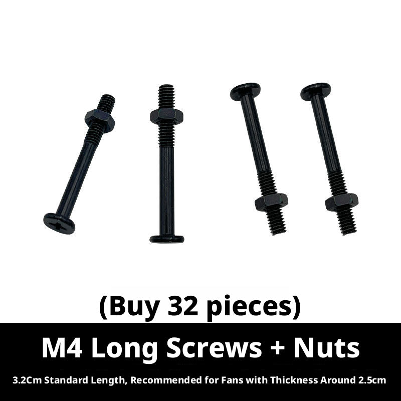 PC Case Fan Screws Kit – M3.5 M4 M5 Fan Mounting Screws with Nuts & Anti - Vibration Washers - HomeDIYer
