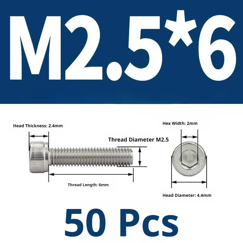 316 Stainless Steel Socket Head Cap Screws – Hex Allen Bolt, M2–M20, GB/T Standard, 4.8 Grade
