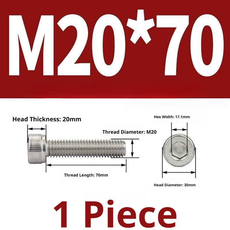316 Stainless Steel Socket Head Cap Screws – Hex Allen Bolt, M2–M20, GB/T Standard, 4.8 Grade