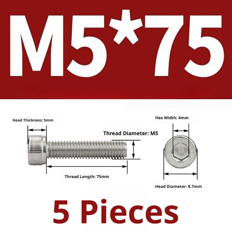 316 Stainless Steel Socket Head Cap Screws – Hex Allen Bolt, M2–M20, GB/T Standard, 4.8 Grade