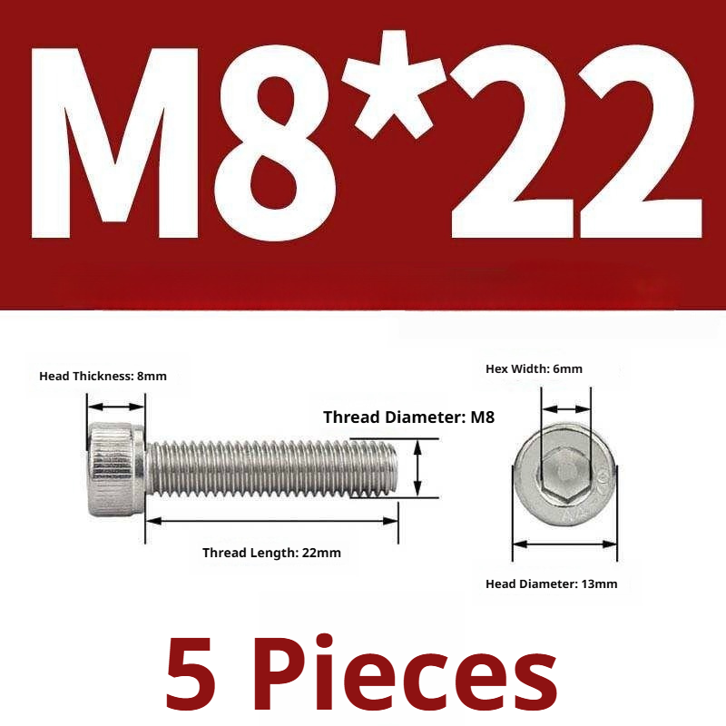 316 Stainless Steel Socket Head Cap Screws – Hex Allen Bolt, M2–M20, GB/T Standard, 4.8 Grade