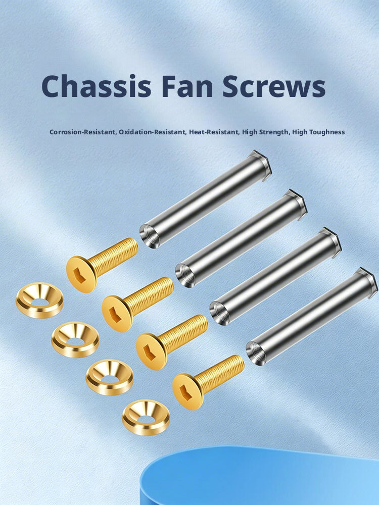 PC Case Fan Screws with Nuts and Washers – 4-Pack