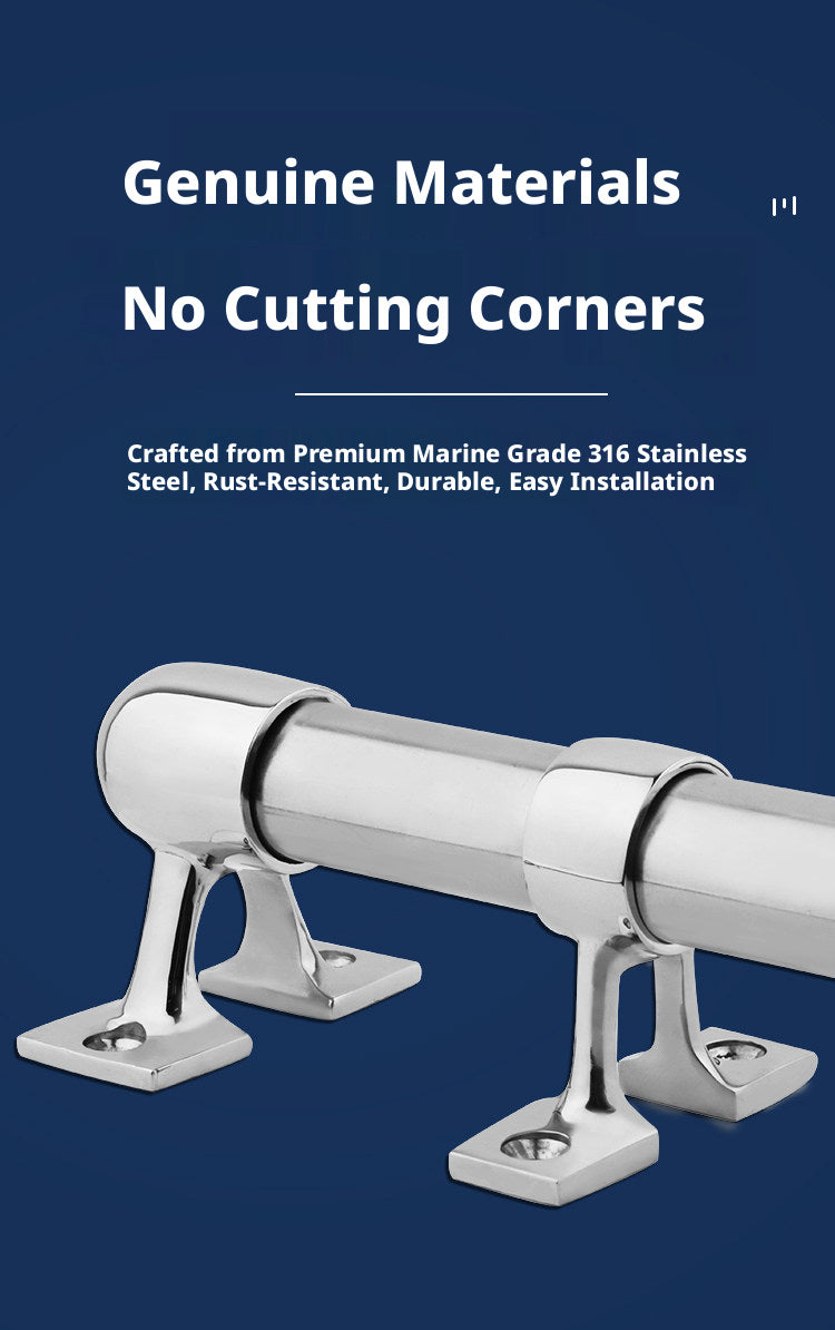 Marine 316 Stainless Steel Boat Rail Stanchion Base - Front, Center & Rear Mounts for Yacht Handrails - 1 Inch Tube