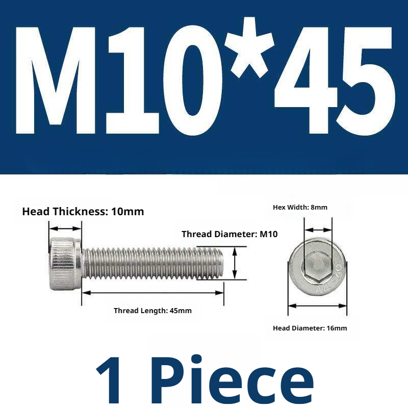 316 Stainless Steel Socket Head Cap Screws – Hex Allen Bolt, M2–M20, GB/T Standard, 4.8 Grade